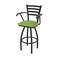 Holland Bar Stool Co Jackie with Arms 25 in. Swivel Counter Stool with Black Wrinkle Finish and Canter Kiwi Green Seat 415 - alternate 1